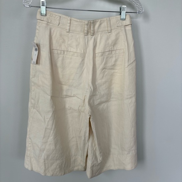 Maeve by Anthropologie High Rise Cream Linen Blend Long Shorts Size 2 NWT - Picture 3 of 5